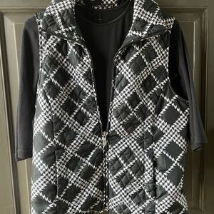 Christopher & Banks Black and White Patterned Vest